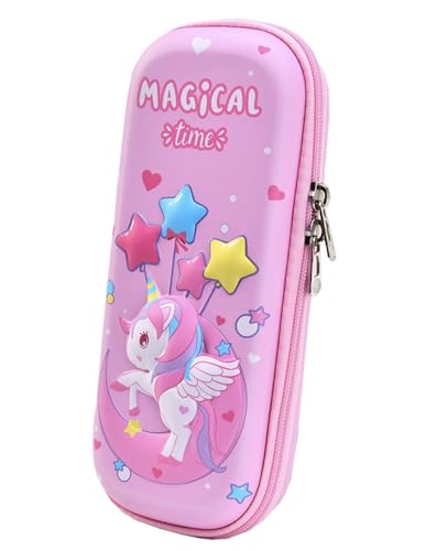 Image of DEOXY 3D Unicorn Pencil Case Stationery Box, Cosmetic Zip Pouch Bag for Girls Unicorn Art EVA Pencil Box-CK11UN