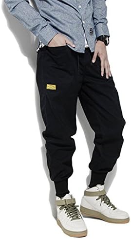 Amazon 旭が丘カンパニー Asahigaoka Co ジョガーパンツ メンズ 黒 カジュアル 無地 ブランド 柄 黒 コットン ボトムス パンツ 春 夏 秋 日本未発売 As08h7 M ロングパンツ 通販