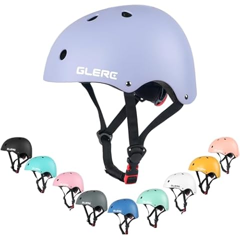 Glerc Warrior Kids Bike Helmet, Adjustable Toddler Helmet for Age 3 4 5 6 7 8 9 Years Boys Girls, Sport Helmet for Skateboard Scooter Skating Skiing Climbing & Lightweight, S Size Purple Cover