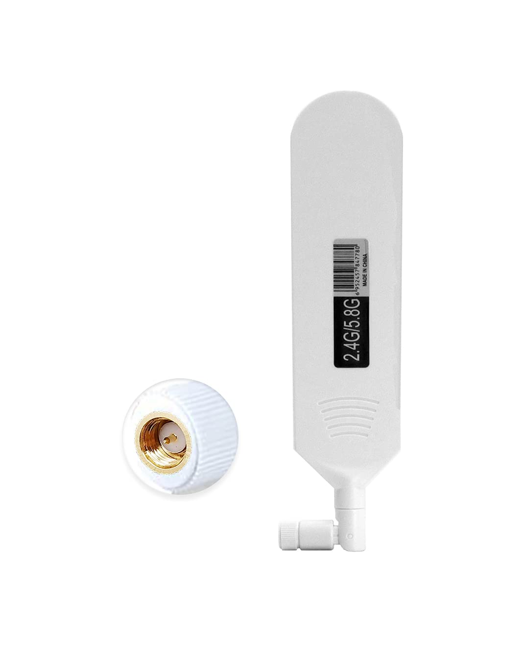 Antena WiFi de doble banda 2.4GHz 5.8GHz 18dBi antena omnidireccional de pegamento de alta ganancia SMA antena conector macho antena para router WiFi tarjeta de red inalámbrica (blanco, 1