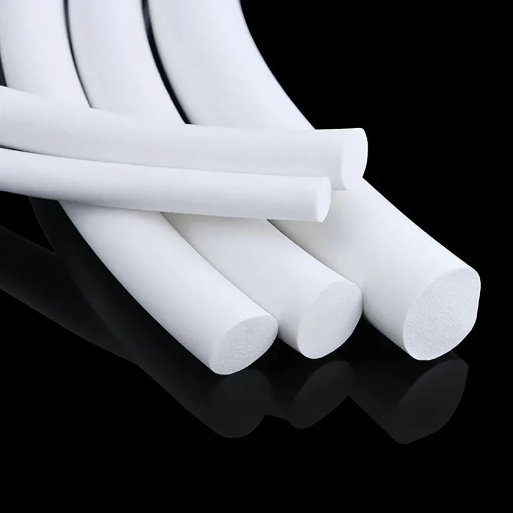 Silicone Foam Seal Strip, VMQ Silicone Rubber Foam Sealing Strip White 5M Diameter 2-25mm(3mm)