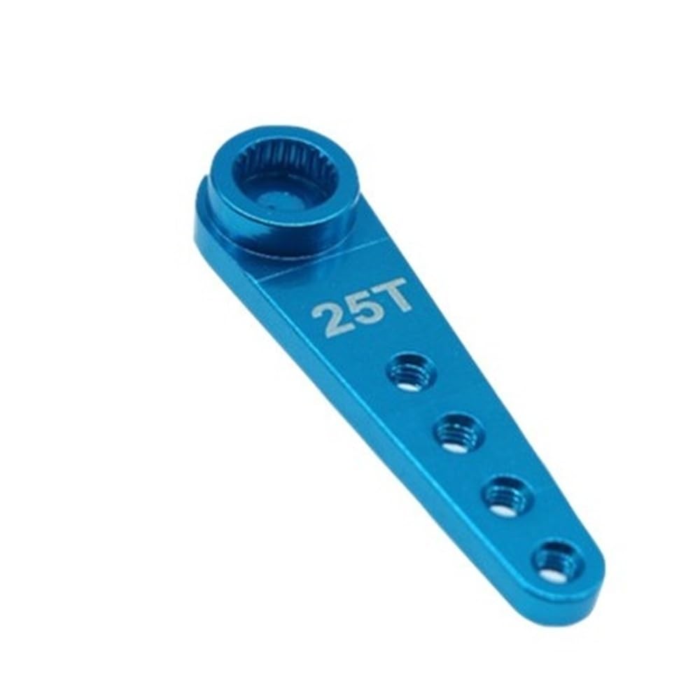 Extended 25T Metal Servo Arm for RC Models, 37mm Length, Red/Blue/Silver(Blue)