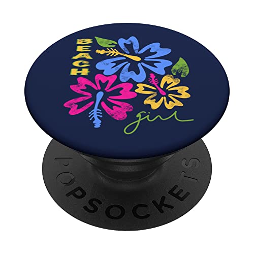 Vintage Y2K Beach Girl Aesthetic Coconut Girl Room Decor PopSockets Swappable PopGrip, Black