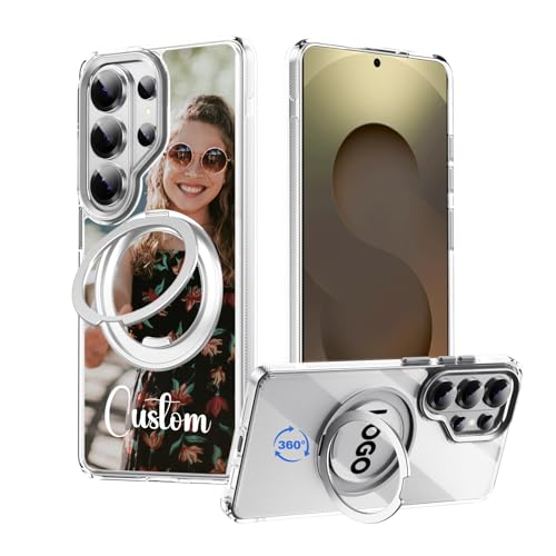 Coque personnalisée Samsung S26 Ultra silicone antichoc transparent anneau 360