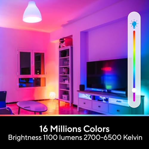 U-tec Smart Light Bulbs, 1100 Lumen, 90+CRI Matter & Bluetooth Color Changing A19 Light Bulb, 16 Million DIY Colors RGB Light Bulbs, Compatible with Alexa, Google Assistant Home App, 4 Pack
