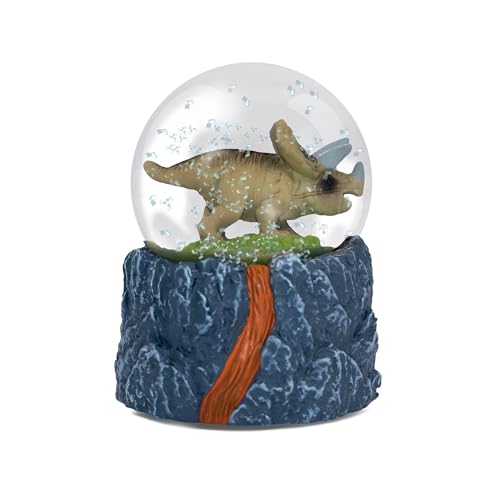 Water Globe - Triceratops from Deluxebase. Dinosaur Snow Globe with Resin Figurine and Moulded Base. Great Home Decor, Ornaments and Gifts. (Design Randomly Selected from 2 Colours)