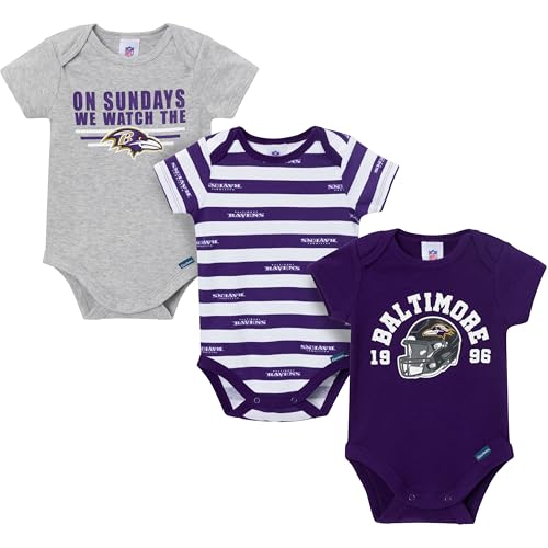 Image of Gerber NFL Baby Boys 3-Pack Onesie Bodysuit