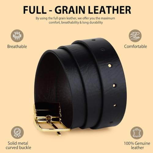 Image of HAYES LONDON Belts for Men Leather Original - Belt for Men Formal with Classic Design, Durable and Italian Reversible Men Belts for All Occasions