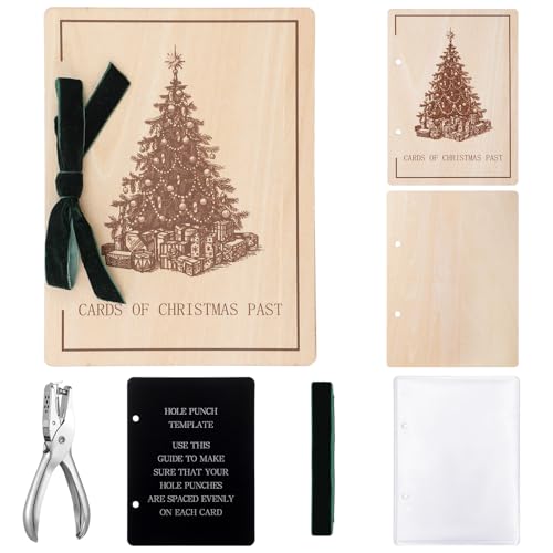 Hoolerry Christmas Wood Card Organizer Set Christmas Card Holder Include