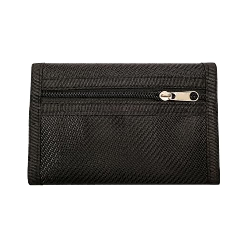 GSHLLO Men Trifold Minimalist Wallet Compact Slim Wallet Outdoor Sports Coin Pouch Small Money Cash Purse Soft Secure Credit Card Holder with Zipper for Father Boyfriend