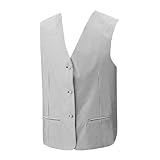Lavabile EXNER Gilet da uomo, gilet di servizio, a righe, colore argento/nero, taglia L, Strisce argento/nero, L