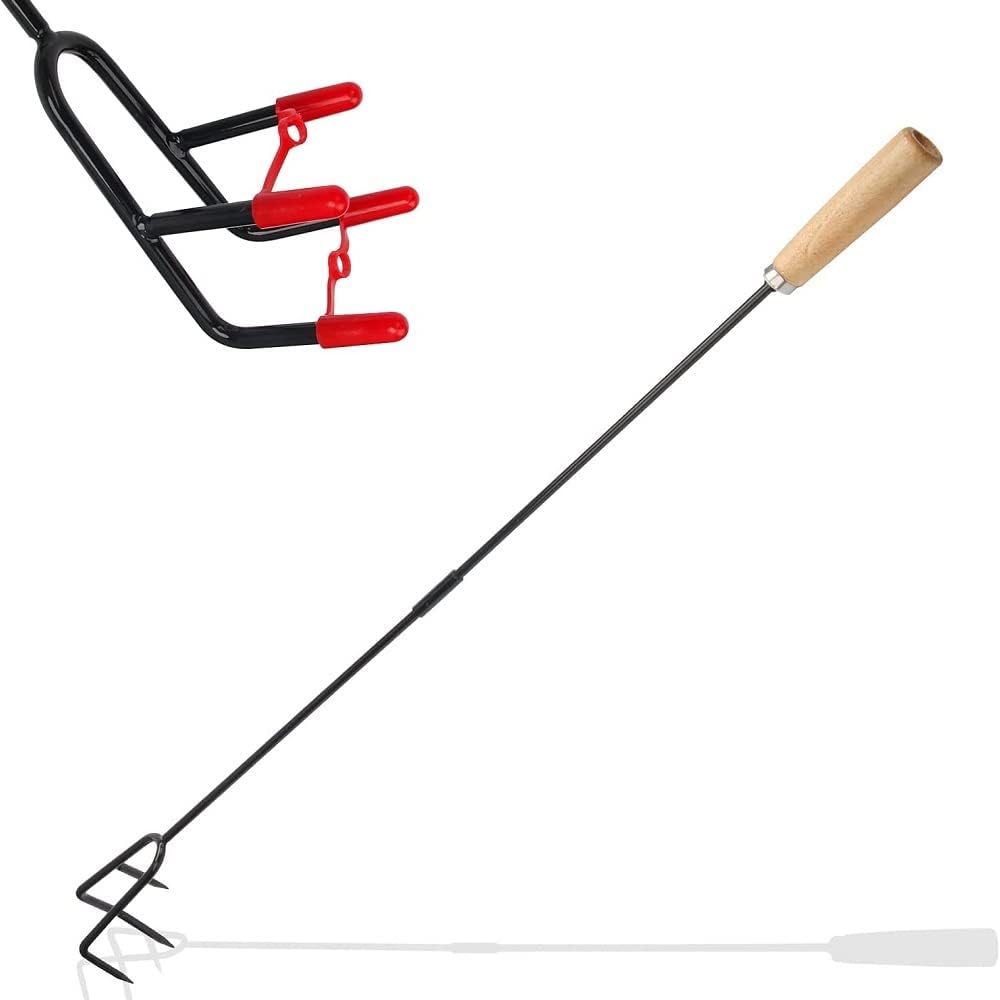 CAEEKER Fireplace Poker 84cm/ 33inch Detachable Fire Poker Long Fire