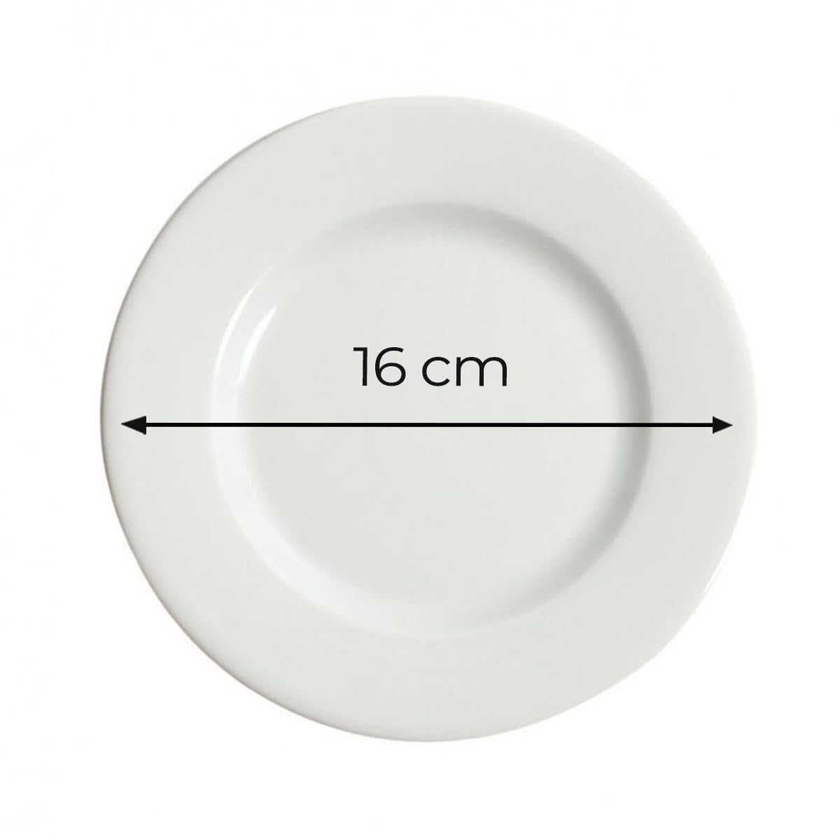 Lot de 24 assiettes pains RIA rondes, plat pour servir des tranches de pain, de baguette ou des petits pains en porcelaine blanc - diamètre 16 x hauteur 2 cm