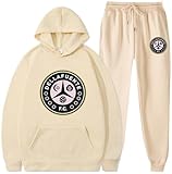 Silver Basic Dellafuente FC Chandal para Mujere y Hombre Hip Hop Dellafuente Sudadera con Capucha y Pantalones Chándal Deportivo M,Caqui-2