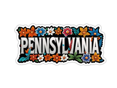 Image of Pennsylvania State Sticker 5 Inch Waterproof Vinyl Decal Durable USA State Graphic for Laptop Water Bottle Car Window Bumper Truck Travel Decoration