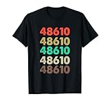 Shirt That Says 48610 Retro Zip code Zipcode T-Shirt 48610 T-Shirt