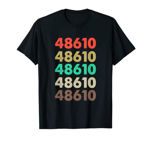 Shirt That Says 48610 Retro Zip code Zipcode T-Shirt 48610 T-Shirt