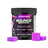 Bounce Pro Pre-Workout Gummies – Natural Focus Blend, Energy Gummies for Men & Women, Functional Mushroom+ Lion’s Mane, Fat-Burning Preworkout for Strength & Endurance (30 Count, Black Razz)