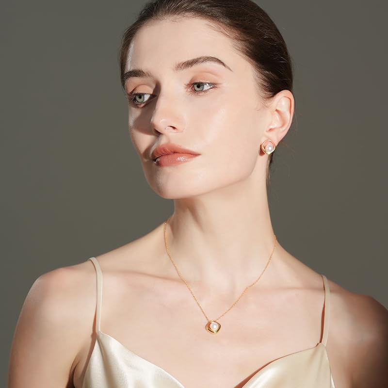 IDOKAWA Freshwater Pearl Pendant Sterling Silver Necklace for Women - Image 4