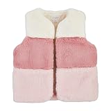 Mud Pie Girls Children Pink Color Block Fur Vest