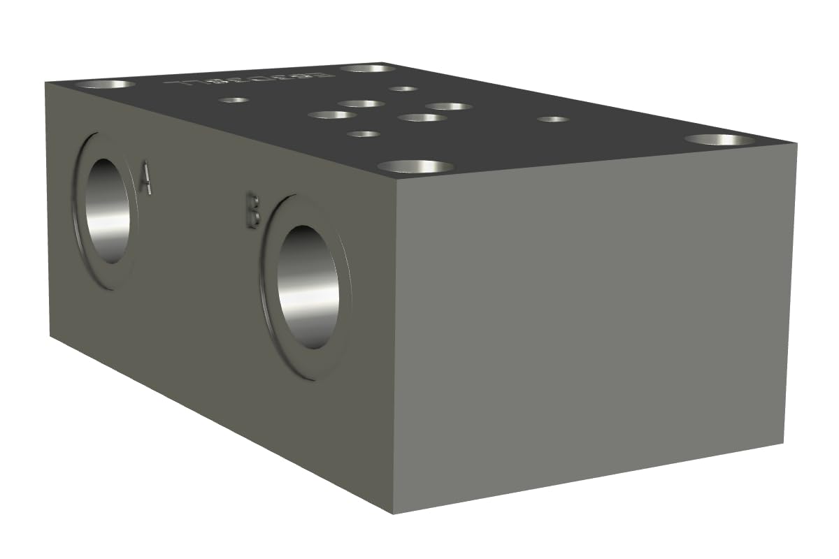 Hydraulik Ventilblock NG6 ES 3D 38LL (A,B,P,T z boku 3/8") | Hydraulik-Anschlussblock