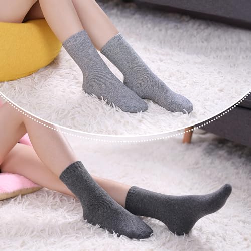 Image of LINEMIN Wool Socks for Women Winter Warm Hiking Thick Warm Cozy Boot Crew Gift Socks 5 Pairs