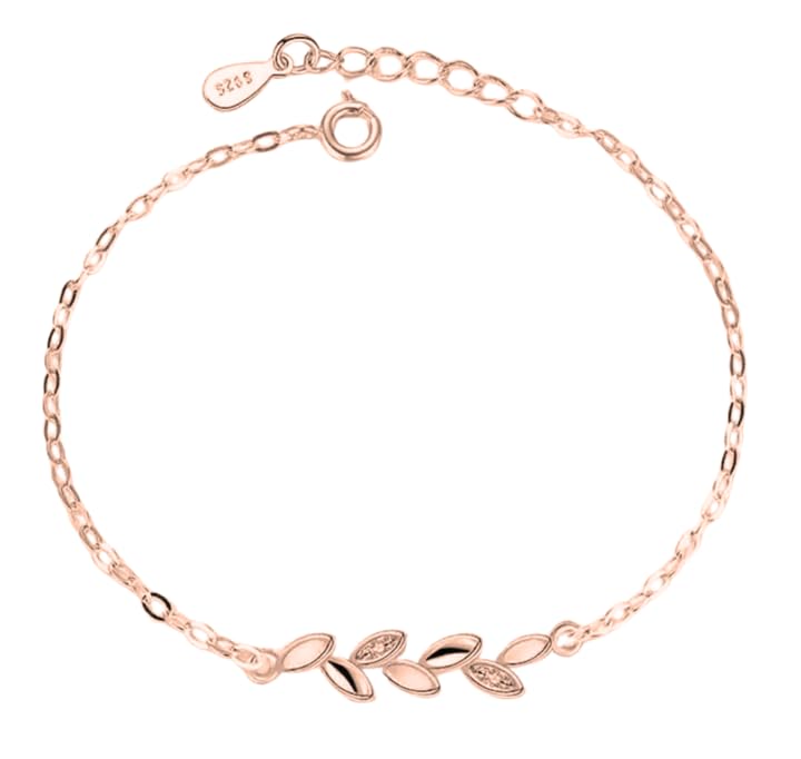 Copper Sterling Silver Plated Charm Bracelet for Women & Girls