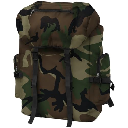 VidaXL Mochila Militar XXL Poliéster 600D 100  con Recubrimiento Camuflaje