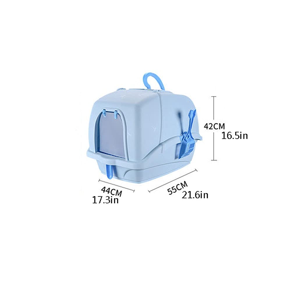 Cajas de Arena Caja de Arena de Gato Allorante Totalmente Cerrado Alto de Gato Grande con asa, Inodoro de Gato Interior fácil de Limpiar Arenero ​Gatos (Color : C)