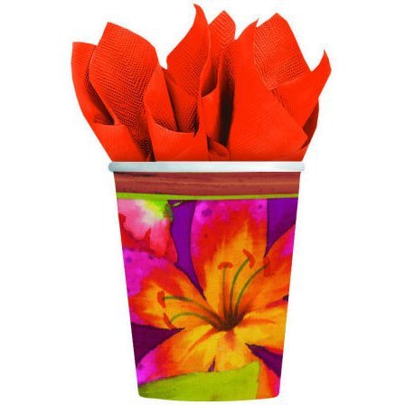 Factory Card And Party Outlet Jungle Floral Paper Cups 8Ct