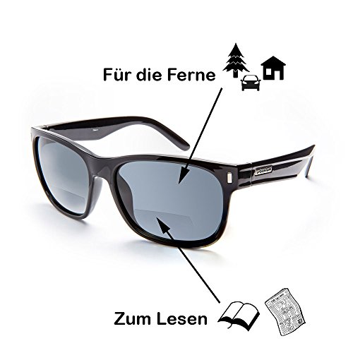 Urbanium Eyewear Stylish New York Model Sunglasses with Polarised Lenses in Black in Various Strengths Black Size: +3.00 - Image 2