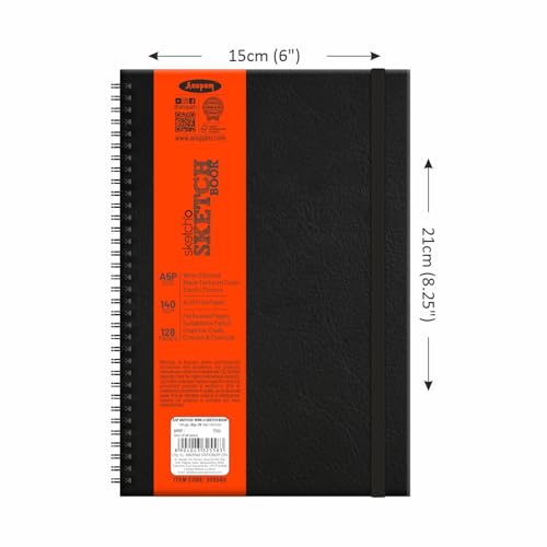 Image of anupam A5 Sketch Book 128 Pages - 130GSM, White (OXFORT SK BK A5 Wire-O)