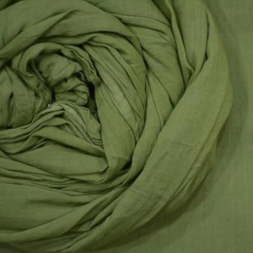 Image of Plain Mulmul Soft Cotton Fabric | Lightweight Breathable Mulmul Cloth | Super Quality Natural Cotton Fabric for Kurta, Dress, Dupatta, Lining & Craft Use (Turtle Green, 1 Meter)