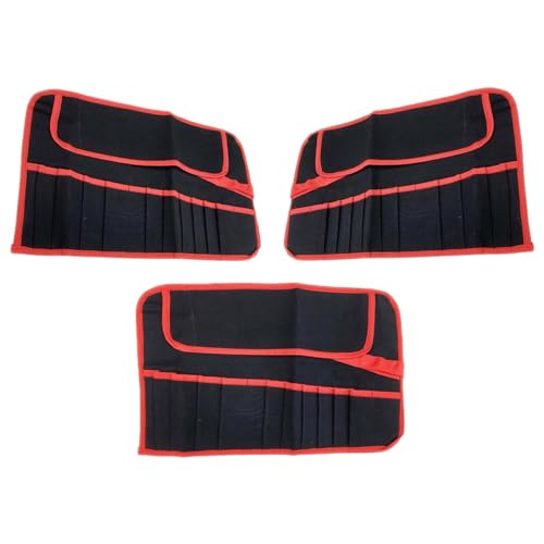 3 X Toile 12 Poche Clé Plate Support Outil Enroulé Sac Rangement Étui Pochette