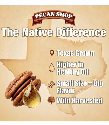 Image of Pecan Shop Raw Unpasteurized Shelled Texas Native Pecans, Wild-Harvested and Tested Pesticide-Free Pecan Halves in Oxygen-Barrier Bag for Peak Freshness - 2 lb