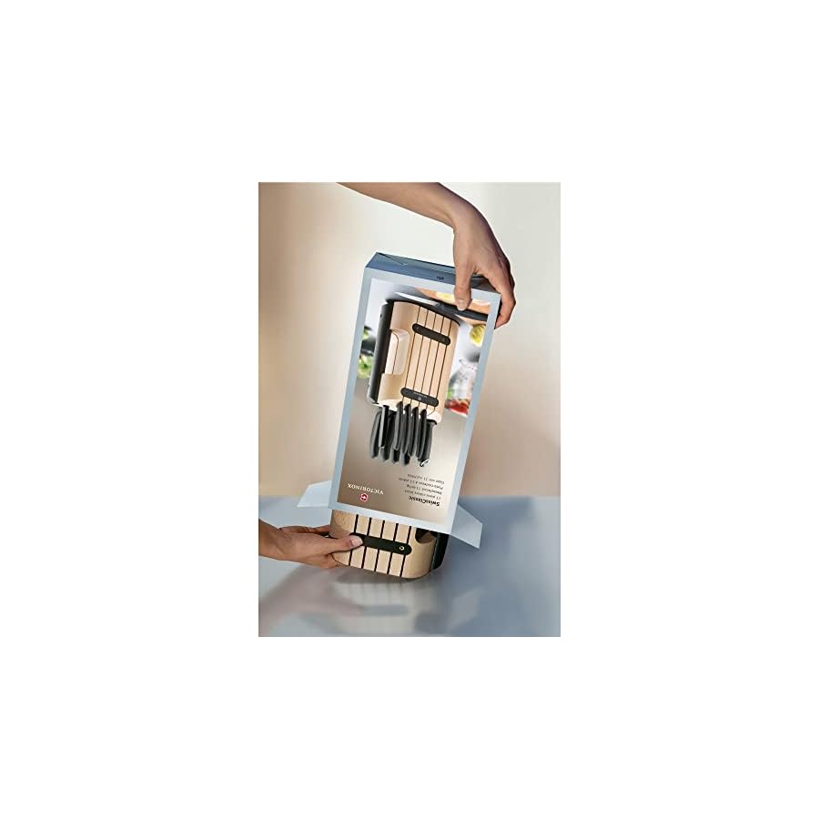 Victorinox Swiss Classic Cutlery, 11 Pieces Block Knife Set, Set of 11, Black, 6.7153.11