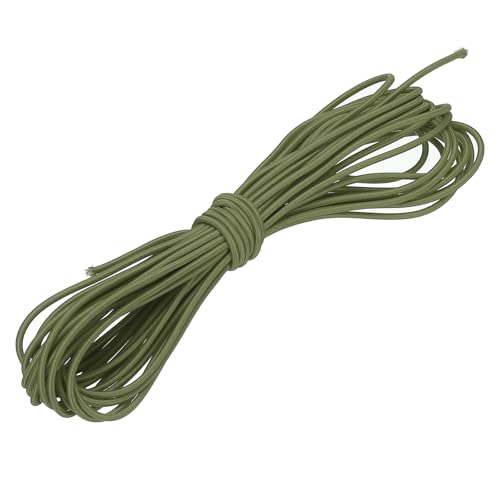 Olive Green Marine Grade Elastic Shock Cord Bungee Rope, 1/8 Inch Diameter And 33 Feet Long, Suitable For DIY Projects, Sewing, Tie Downs, Tent Poles,_desvips.com