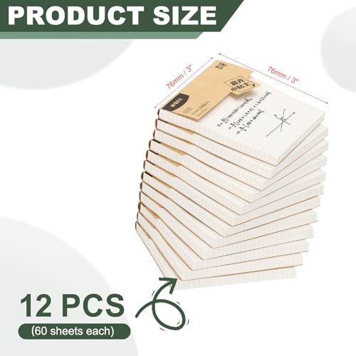 Notes Autocollantes 3 x 3 Pouces : Blocs de Feuilles Quadrillées pour Cahiers - 2