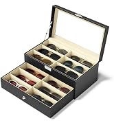 NEWLOOP Sunglasses Organizer Multiple Pairs of Glasses Display Case Sunglass Hard Shell Storage B...
