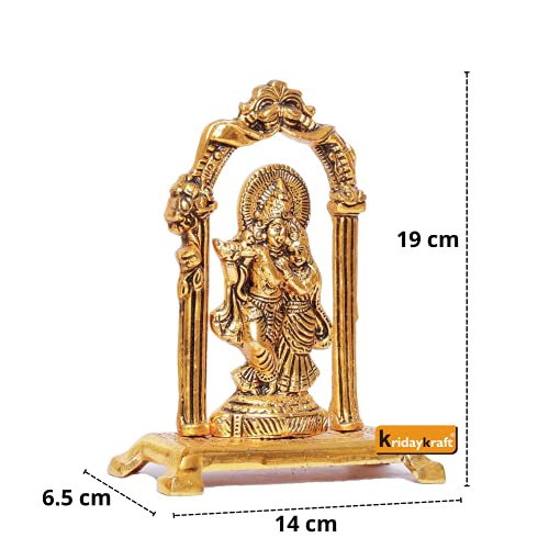 Image of KridayKraft Metal Radha Krishna Statue Gold Plated Decor Your Home,Office & Radha Krishna Murti Idol Showpiece Figurines,Religious Krishna Idol Gift Article...