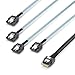 10Gtek SlimSAS 4i to 4xSATA, SFF-8654 Host/RAID to SATA Target HD, Suitable for Servers, Hard Drives, Computers, and Hosts, 0.5m(1.6ft)