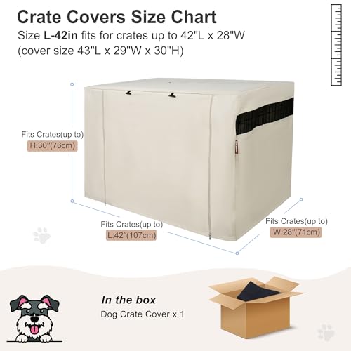 HiCaptain Polyester Dog Crate Cover – Durable Windproof Pet Kennel Cover for Wire Crate Indoor Outdoor Protection (42 inches, Light Tan) HiCaptain Polyester Dog Crate Cover – Durable Windproof Pet Kennel Cover for Wire Crate Indoor Outdoor Protection (42 inches, Light Tan)