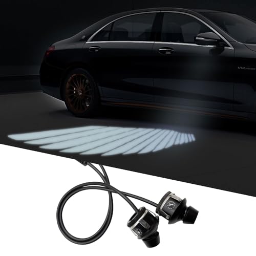 NSKANQI Car Side Rearview Mirror Welcome Lights Dynamic Projectio Laser light Decoration Ambient Lamps White Angel Wings Light (Welcome Angel Wings Light)