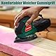 HYCHIKA Multischleifer, Deltaschleifer 200W, mit 12 Schleifblätter (Körnung 80/120/240), 14000 U/min, Klettfix-System, Staubsaugbeutel, Schleifmaschine für Ecke & Kante, Metal & Holz