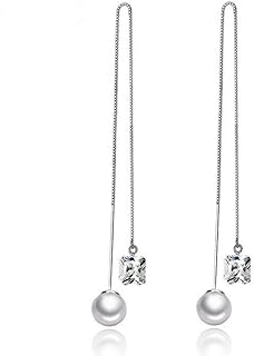 Brincos femininos brincos de pino moda simplicidade pérola cristal brincos femininos prata esterlina 925 feminino brincos longos jóias presente