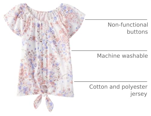 Image of Short Sleeve Tie Front Top