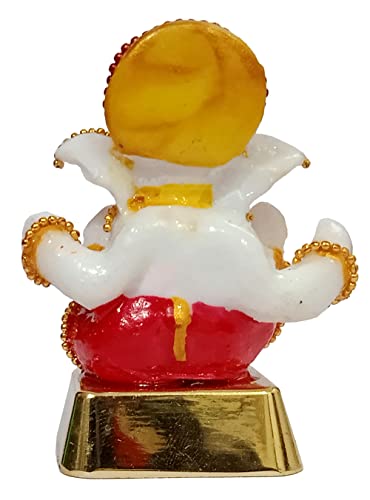 Purpledip Resin Idol Pagdi Ganesha: Glittering Stones Statue (12455), Multicolor, M - Image 4