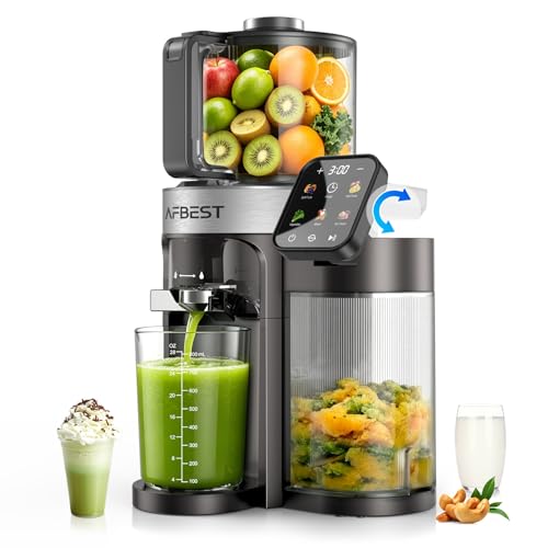 2026 Upgraded Cold Press Juicer 155MM Wide Chute Juicer Machines with 2.5L Self-Feeding Hopper 3-in-1 Smart Touch Juicer for Whole Fruits & Vegetables Sorbet & Nut Milk Easy Clean