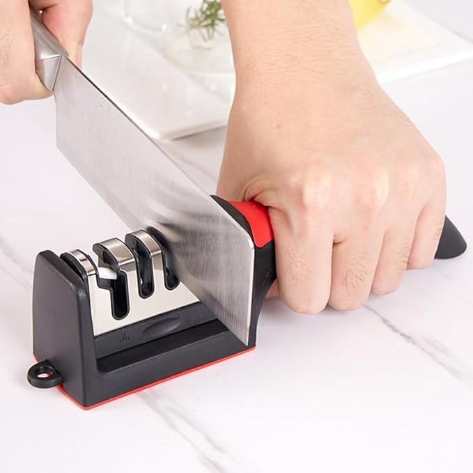 4-Stage Knife Sharpener-Premium Kitchen Knife Sharpeners Removable Professional Kitchen Sharpener Tool Non-Slip Base Durable Lightweight Ideal for Daily