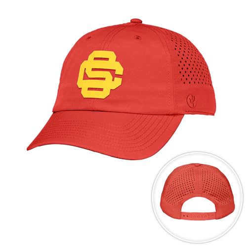 Desert Cactus University of Southern California Snapback Baseball Hat USC Trojans Unstructured BreezePro Performance Hat with Adjustable Silicone Strap (Design BP2-Red E)